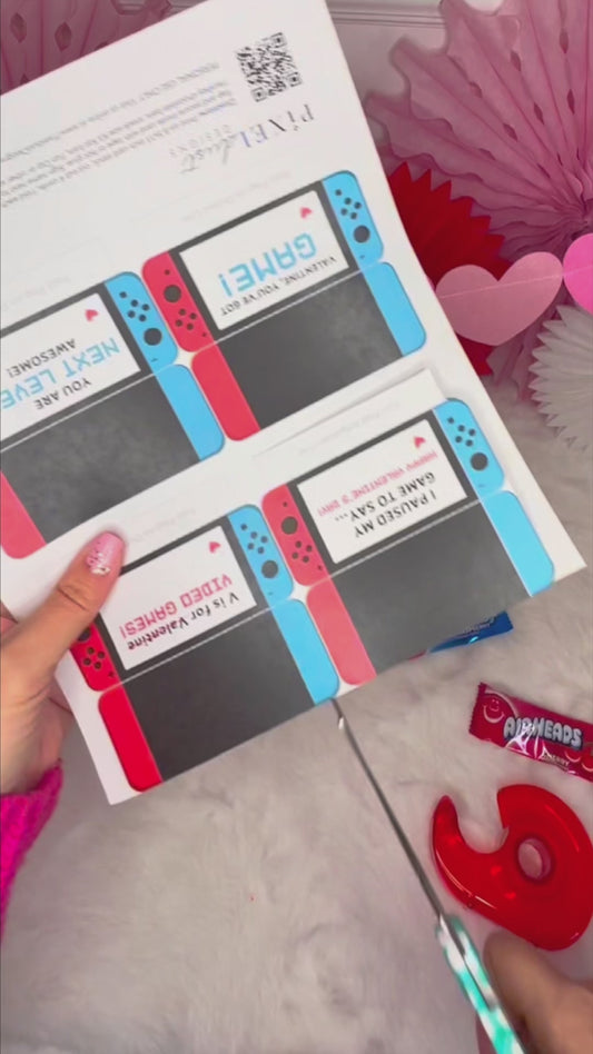 Video Game Printable Valentine Candy Cards