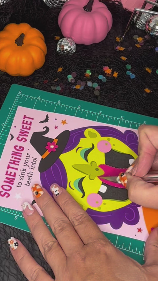 Monster Mouth Printable Halloween Treat Cards for Kids