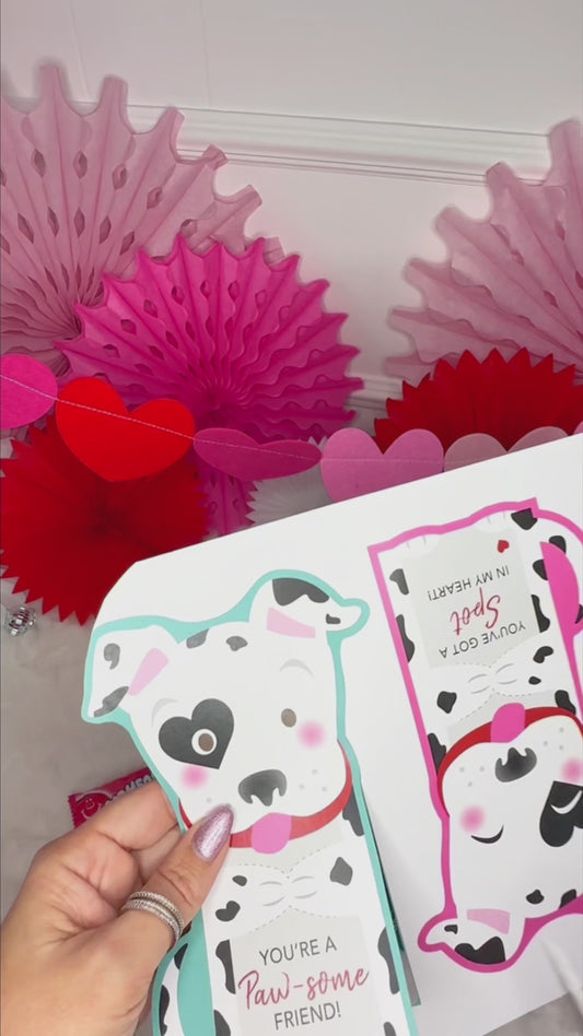 Dalmatian Printable Valentine Treat Holder Cards