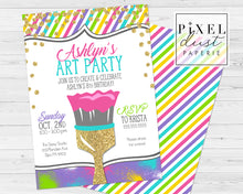 Load image into Gallery viewer, Art Painting Girl&#39;s Printable Birthday Party Invitation File

