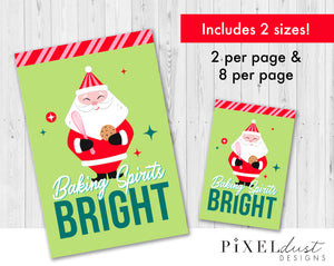 Baking Spirits Bright Printable Christmas Gift Tags, Cookie Tag