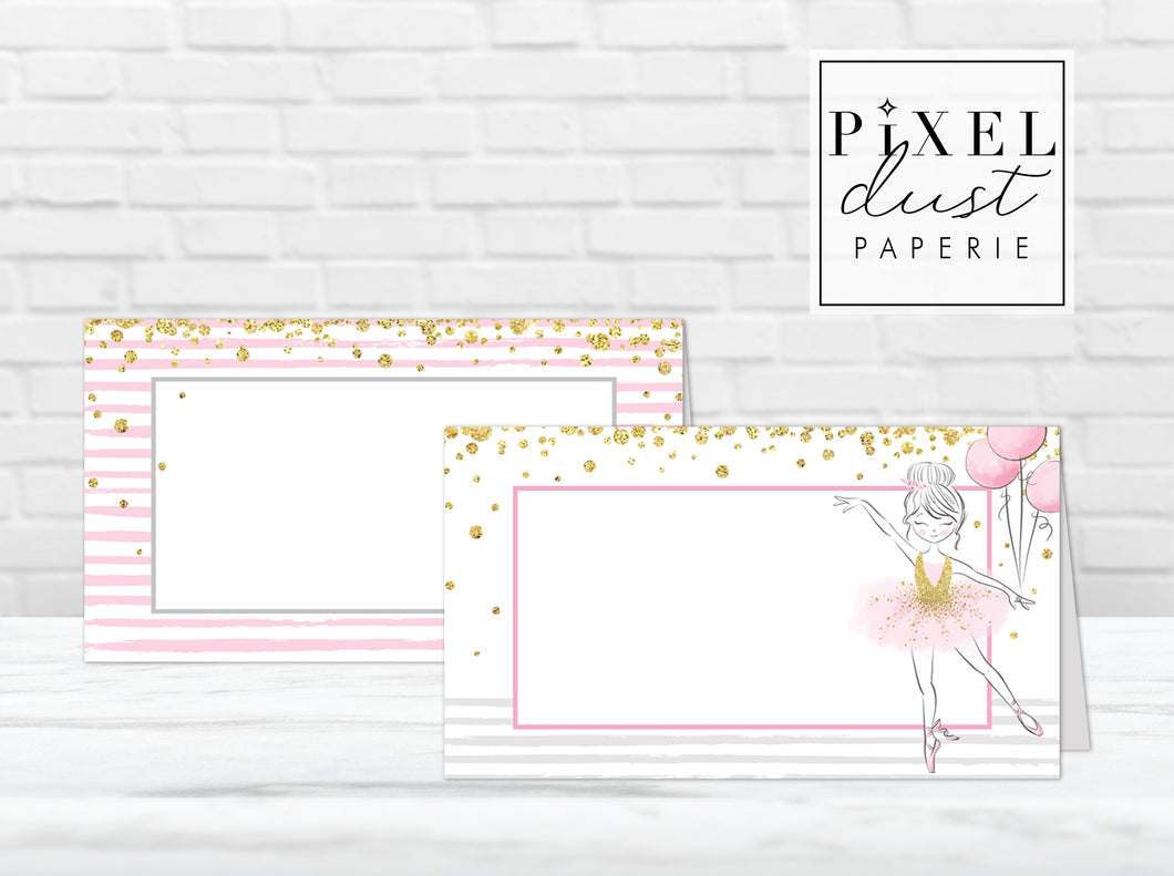Ballerina Birthday Party Food Tent Cards Printable File