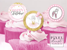 Load image into Gallery viewer, Ballerina Birthday Printable Cupcake Toppers / Picks
