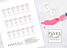 Load image into Gallery viewer, Ballerina Girl&#39;s Printable Ballet Birthday Party Favor Nail Polish Tags
