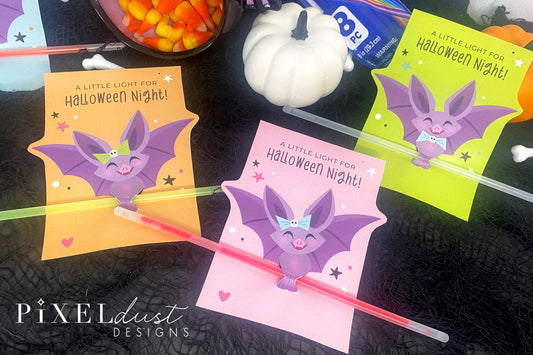 Cute Bat Treat Holder Printable Halloween Cards