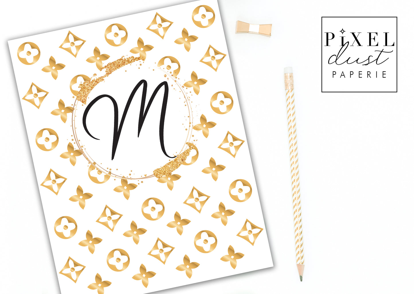 Stay Golden Personalized Chic & Elegant Gold Binder Cover Set