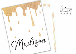 Stay Golden Personalized Chic & Elegant Gold Binder Cover Set