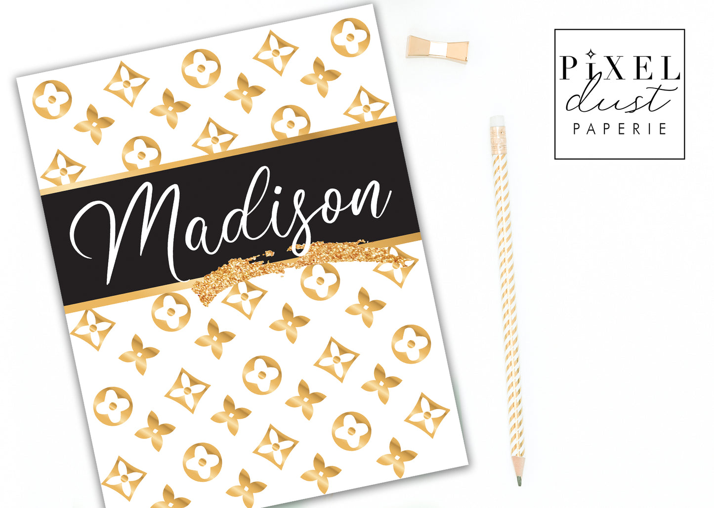 Stay Golden Personalized Chic & Elegant Gold Binder Cover Set