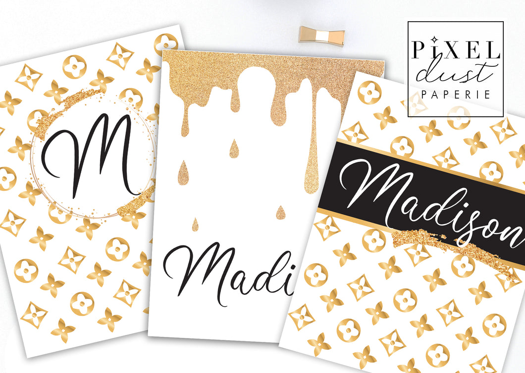 Stay Golden Personalized Chic & Elegant Gold Binder Cover Set