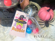 Load image into Gallery viewer, Bubblegum Witch Double Double Toil &amp; Trouble Halloween Gift Tag

