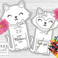 Cat / Kitten Printable Mother's Day Treat Holder Card, Coloring Sheet Gift