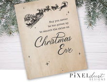 Load image into Gallery viewer, Christmas Eve Printable Sign File, Vintage Christmas Farmhouse Sign
