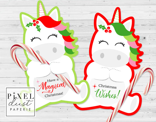 Christmas Unicorn Treat / Money Holder Card