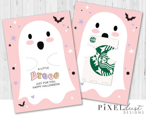 Ghost Brooo Halloween Coffee Gift Card Holder