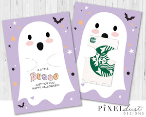 Ghost Brooo Halloween Coffee Gift Card Holder