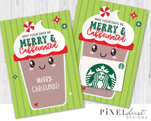 May Your Days Be Merry & Caffeinated Christmas Coffee Gift Card Holder, Holiday Card