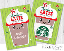 Load image into Gallery viewer, Thanks a Latte Christmas Coffee Gift Card Holder, Holiday Card
