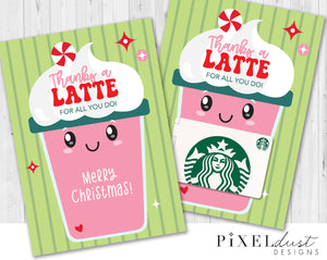 Thanks a Latte Christmas Coffee Gift Card Holder, Holiday Card