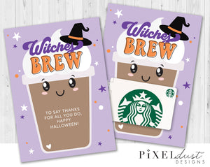 Witches Brew Halloween Coffee Gift Card Holder