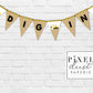Construction Party 'Dig In' Printable Birthday Pennant Banner