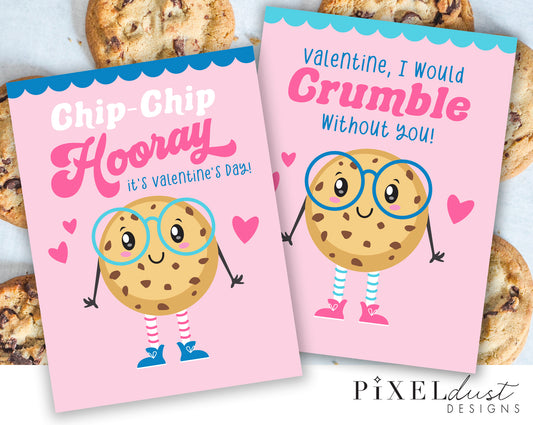 Chocolate Chip Cookie Printable Pink Valentines