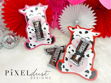 Load image into Gallery viewer, Cute Cow Printable Valentine Treat Holder Cards
