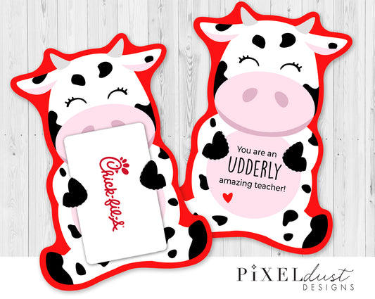 Udderly Amazing Teacher Cow Gift Card Holder