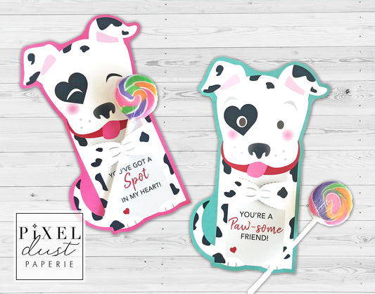 Dalmatian Printable Valentine Treat Holder Cards