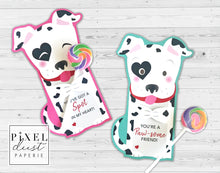 Load image into Gallery viewer, Dalmatian Printable Valentine Treat Holder Cards
