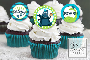 Dinosaur Birthday Party Printable Cupcake Toppers / Picks