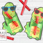 Dinosaur Wearing Sunglasses Printable Valentine Treat Holder Cards
