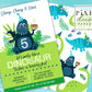 Dinosaur Birthday Party Printable Digital Invitation File