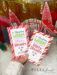 Paper Plate Gift Basket - Less Dishes Printable Christmas Gift Tags