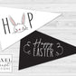 Printable Classic Black and White Easter Pennant Flag Set