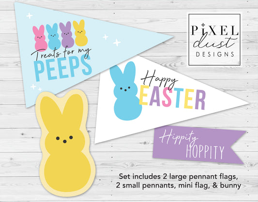 Printable PEEPS Easter Pennant Flag Set