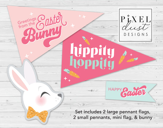 Greetings from the Easter Bunny Pennant Flag Set