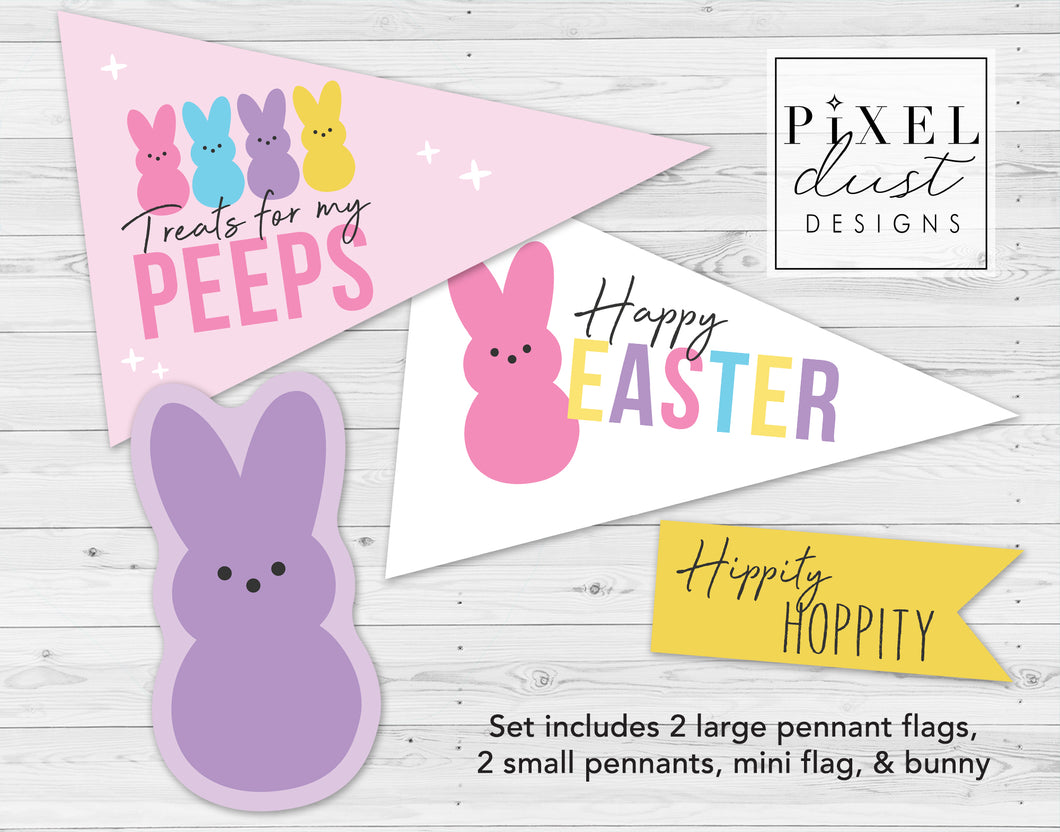 Printable PEEPS Easter Pennant Flag Set