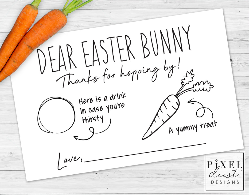 Easter Bunny Treat Carrot Printable Placemat Tray / Plate
