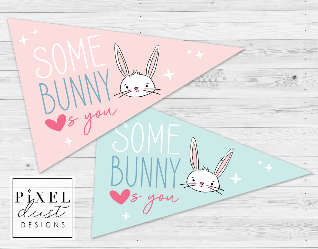 Printable Some Bunny Loves You Easter Pennant Flag Set