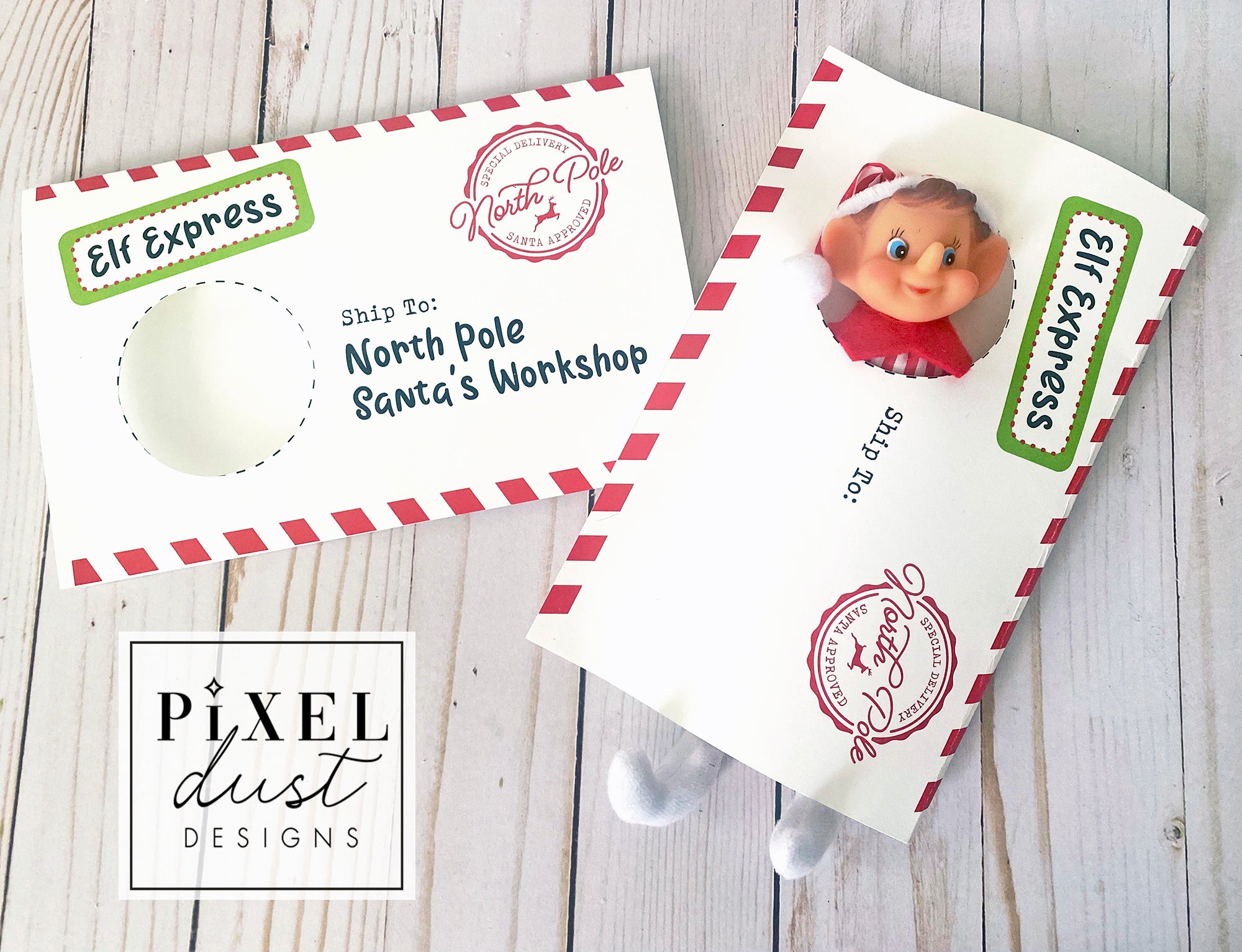 printable scout elf envelopes, elf on the shelf outfit props