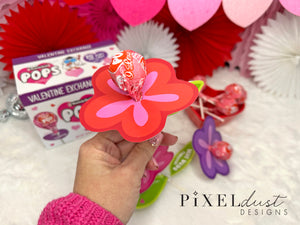 Lollipop Flower Printable Valentine Sucker Cards