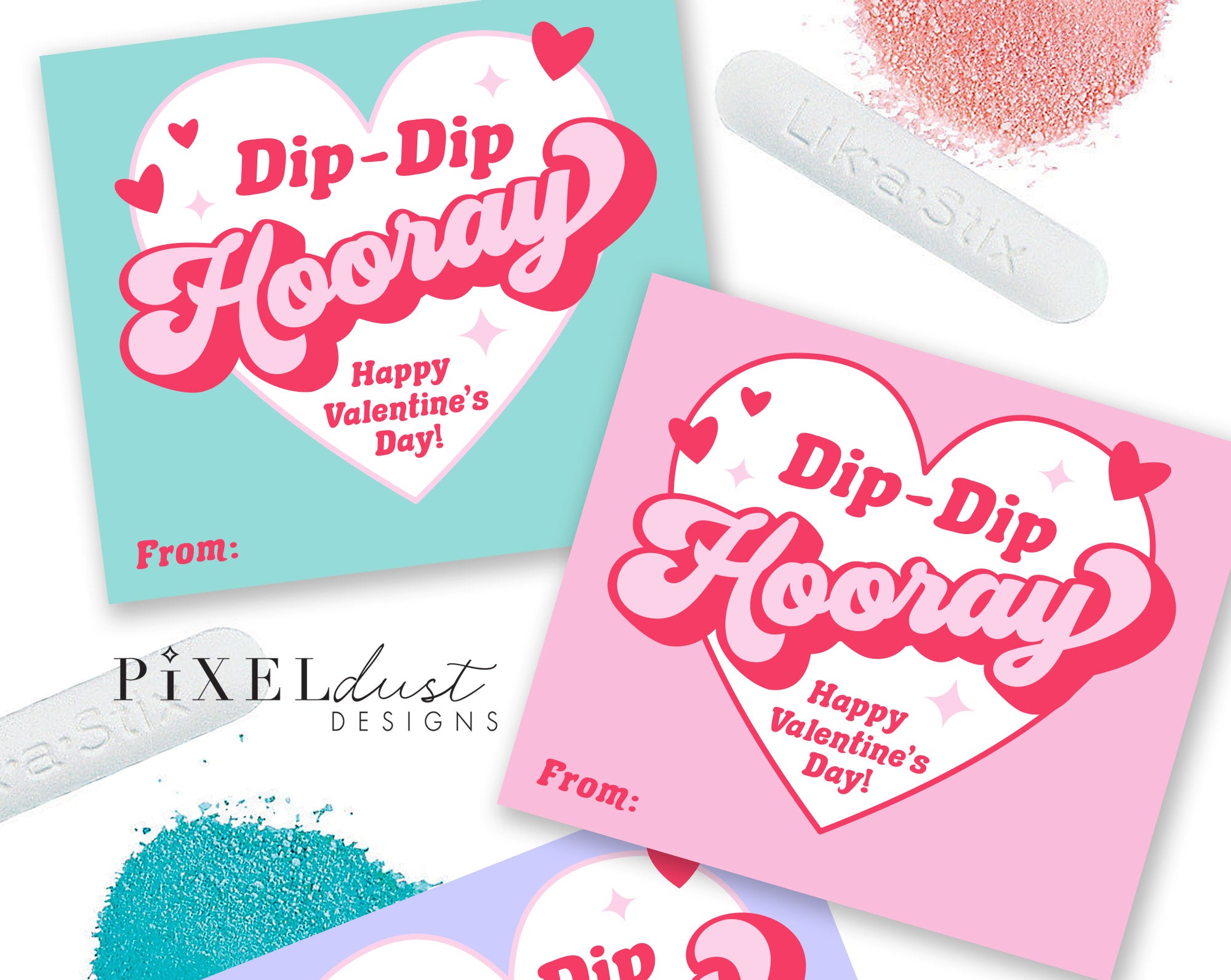 fun dip candy printable classroom school valentines for kids, dip