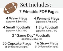 Load image into Gallery viewer, Game Day Football Pennant Flags
