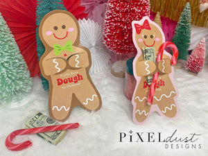 A little extra DOUGH for Christmas Gingerbread Cookie Money Holder Card, Treat Cards