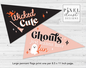 Halloween Printable Pennant Flags - Wicked Cute Set