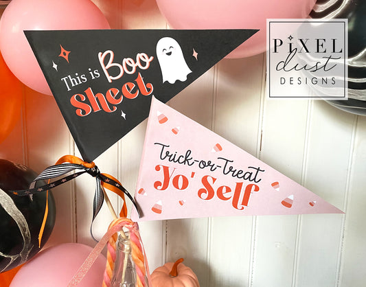 Halloween Printable Pennant Flags - Trick or Treat Yo' Self Set