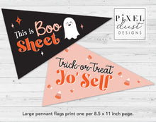 Load image into Gallery viewer, Halloween Printable Pennant Flags - Trick or Treat Yo&#39; Self Set
