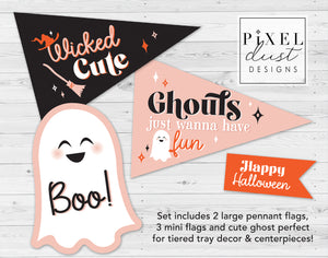 Halloween Printable Pennant Flags - Wicked Cute Set