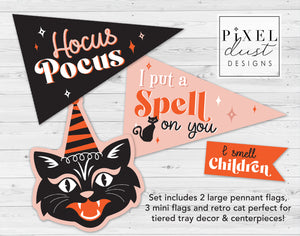 Halloween Printable Pennant Flags - Hocus Pocus Set