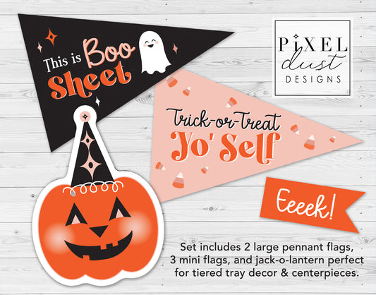 Halloween Printable Pennant Flags - Trick or Treat Yo' Self Set